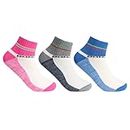 Bonjour Women's Cushioned Multicolor Sports Socks- Pack Of 3