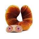 Oh My Pop! Croissant-Cuscino per il Collo e Maschera per Dormire, Arancione, 33 x 29 cm