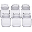 Indoblaze cookie Glass Jar Small With Airtight Lid For Kitchen Storage | Glass Jars for Kitchen Storage | glass jars with lid for kitchen (6 Pieces) (100ml)