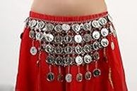 LIANYG Belly Dance Accessories Beads Tassel Belly Dance Bank for Women Belly Dancing Hip Bufanda Pañuelo para Danza del Vientre (Color : Big Silver Coin, Size : One Size)