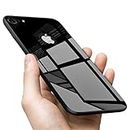 Navnika Apple i-Phone 6 Glass Back Case Cover with Shockproof Soft Edge TPU Full Protective Case Cover for Apple i-Phone 6 (Black Glass, Apple i-Phone 6)