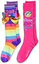 JoJo Siwa girls Jojo Siwa 2 Pack Knee High Casual Sock, Rainbow Multi, 9 11 US