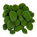 Nicunom 50 Pcs 5 Size Artificial Moss Rocks Decorative Faux Green Moss Covered Stones Fake Moss Balls for Garden Decor DIY Floral Arrangements Plant Poted Decoration