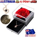 Eternal Rose with Necklace Real Flower Gifts for Her Wife Girlfriend Women Mothe