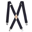 Dickies Men's 1 1/2 Inch Solid Straight Clip Suspender, Navy, One Size