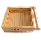 SKY PIXEL Pine Wood Decorative Gifting Square Basket with Wooden Handle unique 2.O Fancy Handmade Bamboo Basket ideal for Gifting (Square Basket)