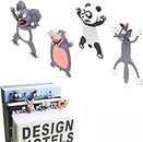 4 Pcs 3D Cartoon Animal Bookmark, Wacky Bookmark Palz - More Fun Reading, Novelty Funny Animals Reading Bookmark Cute Bookmarks