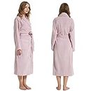 Luxury bathrobes【1 piece】Five star hotel All Cotton Bathrobe, 100% Combed Cotton towel material for male and female couples,Spa Robe/Sleepwear (shawl collar/Pink Purple)