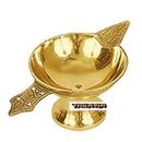 YASHVIN® Brass Diya for Puja Small Size Akhand Diya for Puja || Heavy Base Aarti Diya || Deepak for Pooja Diwali Gift Item, Home Temple Decor, Temple Diya, Aarti Diya for Home Mandir || E47