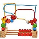 Trinkets & More - Wooden Beads Maze (30 Pieces) Puzzle Game Roller Coaster Toddler Large Abacus Learning Activity Centre Kids Educational Toys 12 Months+