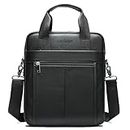 LUKZIJAES Genuine Leather Shoulder Messenger Bag for Men Adjustable Shoulders Sling Crossbody Bags for Travel Work Business Handbag (3#-Black)