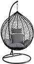 Airwing Swing Chair II Single Seater Heavy Iron Metal Hanging Egg Swing Lounge Chair With Tufted Soft Deep Round Cushion Backyard Relax For Indoor,Outdoor, Balcony, Deck, Patio, Home & Garden(Black2)