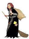 Ciao 26600 Old Befana Costume Fancy Dress Unisex Adult With Mask Disguise, Black, One Size