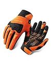 INBIKE Mountain Bike Gloves Cycling Mens MTB Bicycle Cycle for Men Road Padded Accessories Racing Gym Touchscreen Full Finger Womens Orange XL
