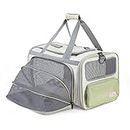 Pawaii Cat Carrier with ID Tag, TSA Airline Approved Cat Carrier, Soft Sided Collapsible Pet Travel Carrier, Foldable Cat Travel Bag, Protable, Comfortable, Convenient Cat Travel Carrier