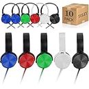 Yoley Classroom Headphones Bulk 10 Pack Multi Color Class Set School Students Kids Children Boys Girls and Adult - BX450 Wired Headsets