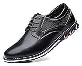 Men’s Dress Shoes Casual Business Oxford Derby Orthopedic Leather Shoes Comfortable Walking Shoes Office Loafers Work Flats Men's Shoes (Color : Black, Size : EU 40)