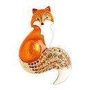 MYADDICTION Cute Rhinestone Enamel Fox Brooch Casual Women Jewelry Brooches Boys Orange Clothing, Shoes & Accessories | Womens Accessories | Key Chains, Rings & Finders