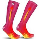Electric Heated Socks Rechargeable Battery Heating Socks for Men Women Winter Cotton Warm Heated Socks 3 Heating Settings Thermal Sock for Outdoor Sports Hiking Climbing Hunting Foot Warmer