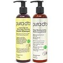 PURA D'OR Anti-Thinning Biotin Shampoo and Conditioner Natural Earthy Scent,CLINICALLY TESTED Proven Results,DHT Blocker Thickening Products For Women & Men,Original Gold Label Hair Care Set 8oz x2