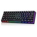 Portable 60% Mechanical Gaming Keyboard,60 Percent Wired Gamer Keyboard with Blue Switches,LED Customization Backlit,61 Keys Ultra-Compact Mini Office Keyboard for PC/Mac/Xbox,Easy to Carry On Trip