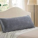 Sleepsia Full Body Pillow for Adults - 20x54 Long Pillow with Memory Foam Shredded | Ultra Smooth Breathable Bed Pillows for Side Sleepers with Washable Cover - Grey