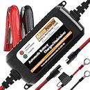 MOTOPOWER MP00206A 12V 1.5Amp Fully Automatic Battery Charger/Maintainer for Cars, Motorcycles, ATVs, RVs, Powersports, Boat and More. Smart, Compact and Eco Friendly