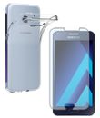 For SAMSUNG GALAXY A5 2017 CLEAR CASE + TEMPERED GLASS SCREEN PROTECTOR COVER