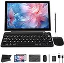 Tablet 2 in 1 Tablets 10 inch Android 12 Tablet Set with Keyboard Case Mouse Stylus Film, 4GB+64GB Tablets 10.1" Tab 1280*800 HD Touch Screen, 8MP Dual Camera Games Wi-Fi Bluetooth Tableta PC Black.