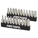 FIRSTINFO H5199A Screwdriver Bit Set, 1/4" Hex Head 25mm Long, 21 Pieces with Phillips, Hex, Star, Flat, and a socket adapter