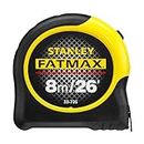 STANLEY FATMAX Tape Measure Blade Armor 8 M Metric and 26 FT Imperial Shock Resistant with Mylar Coating and Cushion Grip 0-33-726