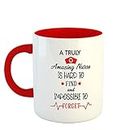 Happu - Printed Ceramic Coffee Mug, for Nurses, A Truly Amazing Nurse is Hard to Find, Gift for Nursing Students, Gift for Community Helpers, Gift for Hospital Staff, 325 ML(11Oz), 3260-RD