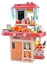 DILLARD'S Kitchen Set for Kids Girls 42-Piece Kitchen Playset, with Realistic Lights & Sounds, Simulation of Spray, and Play Sink with Running Water, for 4-Year-Old Girls