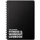 Ultimate Gym Workout Log Book, 100 Page - XL A5 Exercise, Fitness and Training Planner & Gym Journal - Set Goals & Track Progress - for Men and Women (Black)