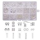 Zoylink Earring Accessories Kit DIY Earring Parts Jewelry Finding Earring Component (Silver)