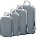 Compression Packing Cubes for Carry On Suitcases, 4pcs a Set Compression Packing Cubes for Travel compression bags for Packing Organisers Expandable Storage Travel Accessories Luggage Suitcases-Grey