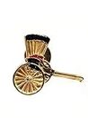 calcuttacollectibles Unisex Handmade Metal Rickshaw pin (brooches) : Made with Love in Calcutta, Brooches for Women, Brooches for Men, Designer brooches for Weddings, | Gold, Black & Red