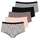 Delta Burke Intimates Microfiber BoyShorts Panties (US, Size 8, Animal - Nude - Taupe - Black - Geo)