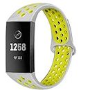 BATINY Bands Compatible with Fitbit Charge 4 / Charge 3 / Charge 3 SE Bands Men Women Extra-Large Silicone Soft Replacement Straps Double Layer Hybrid Sports Band