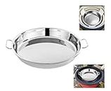 lxkj Stainless Steel Drip Pan, Perfect for Big Green Egg, Kamado Joe Classic Joe, Acorn & Weber Grills & Smokers, Baking Tray, Salad Plates, 13" Diameter Round, Reusable and Easy to Clean
