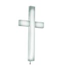 FixtureDisplays Flitwick Church Cross 38.7" LED Sign, Wood in White | 38.7 H x 20 W x 2 D in | Wayfair 11673