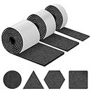 shinfly Furniture Pads Floor Protectors 3x1M, Felt Pads For Furniture Feet Chair Leg, Self-adhesive, Anti-scratches and Reduce Noise - Black