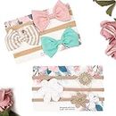 ANZAILALA 6pcs Flower Headbands Elastic Floral Hair Band, Bows Wrap Headband for Baby Girls, Infants and Newborns - Multicolor