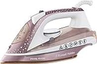 Russell Hobbs Pearl Glide Steam Iron, Pearl Infused Ceramic Soleplate for smoother glide, 315ml Water Tank, 150g Steam Shot, 40g Continuous steam, Anti-drip & Anti-calc function, 2m Cord, 2600W, 23972