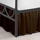 1800 Count Microfiber Ruffle Bed Skirt Three Sided Coverage Shrinkage and Fade Resistant Dust Ruffle Bed Skirt with Platform, 12 Inch Drop King- 72X72 Inch_(Chocolate)