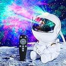 BURNNOVE Astronaute Projecteur Galaxy Projecteur Ciel Etoile Veilleuse avec 8 Nébuleuse 2 Étoile Télécommande Rotation à 360° Vitesse de Luminosité Réglable pour Chambre Plafond Enfants Adultes