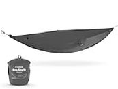 KAMMOK: Roo Single Hammock | Made from Strong & 100% Recycled Water Resistant Ripstop Fabric | Comfortable, Packable, Lightweight (Lifetime Adventure Grade Warranty), Granite Gray