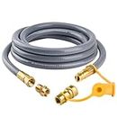 Onlyflame 12FT 1/2 inch ID Natural Gas Grill Hose with Quick Connect Fittings for Low Pressure Appliance, BBQ Grill, Fire Pit, Patio Heater, Pizza Oven, Smoker and More