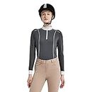 HR Farm Women's Ice Feel Quick Dry Performance Rider Longsleeve Shirt (Dark Gray, Large)