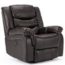 More4Homes Seattle Electric Automatic Recliner Armchair Sofa Home Lounge Bonded Leather Chair (Brown)